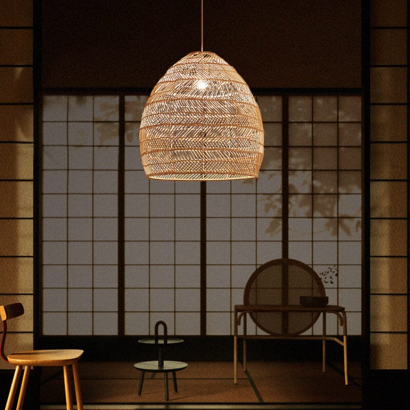 Lightsin Rattan Art Pendant Light Hanging Decor Rustic Style Lightsin UK