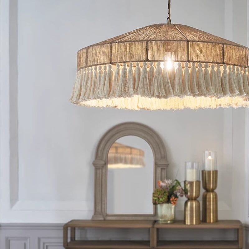 Lightsin Bohemian Style Handcrafted Woven Hemp Rope Hanging Pendant Lights Lightsin UK