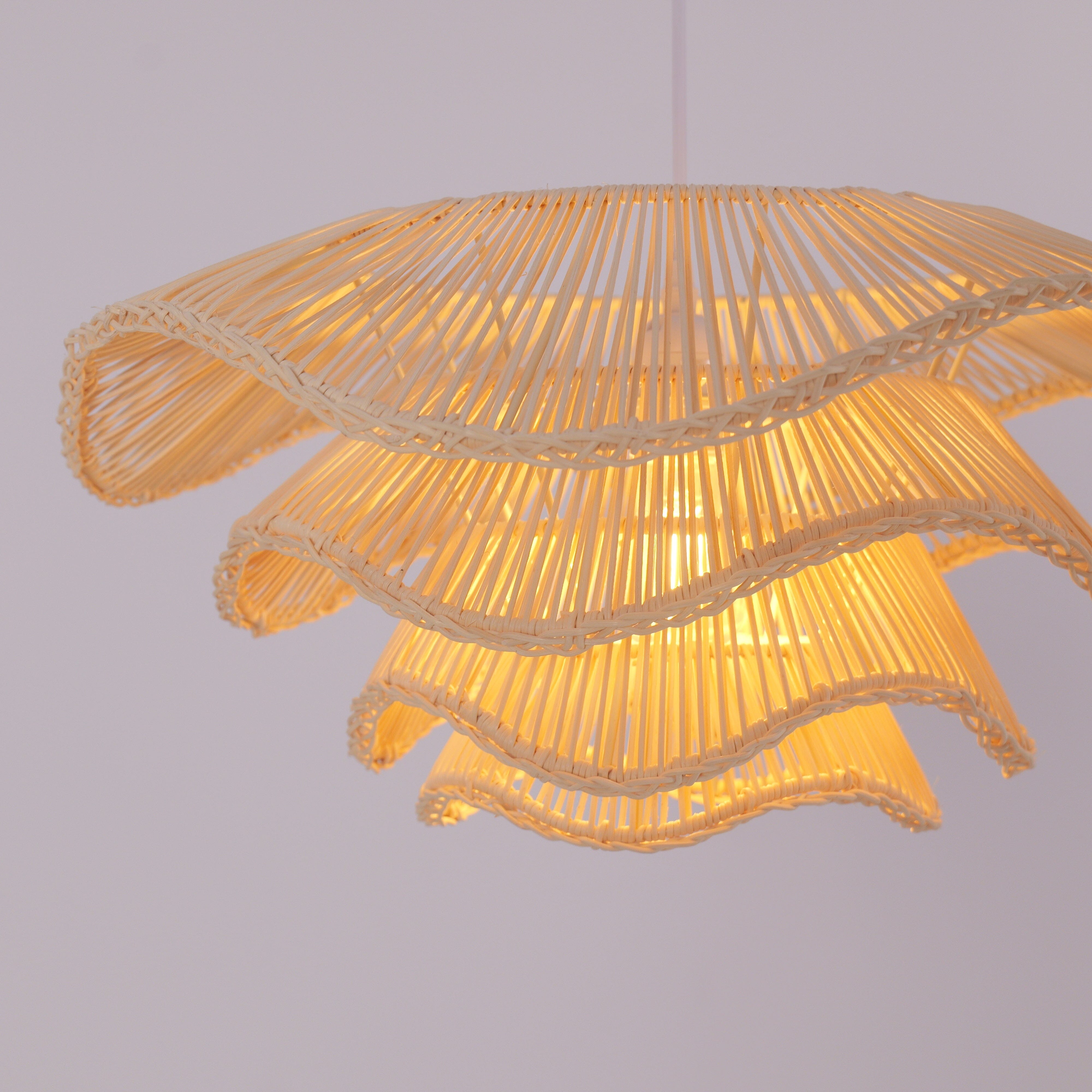 Lightsin Multi-tiered rattan pendant lamp Lightsin UK