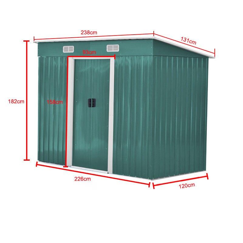 4' x 6' ft / 4' x 8' ft Garden Shed with Skillion Roof Top Steel Garden Sheds Living and Home