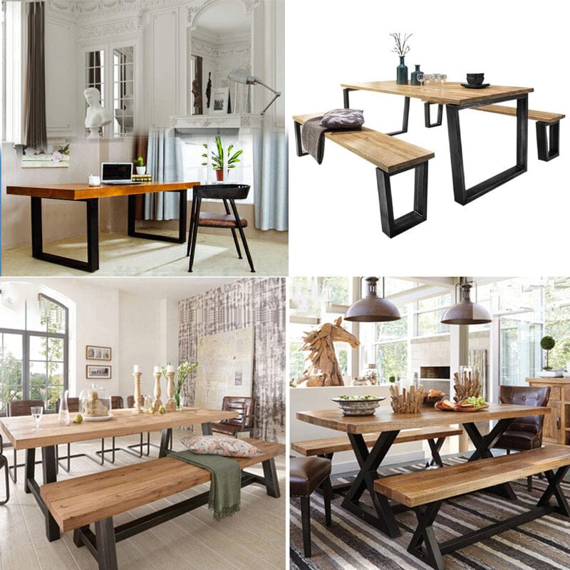 Set of 2 Heavy Duty Tube Metal Legs for Furniture Living and Home