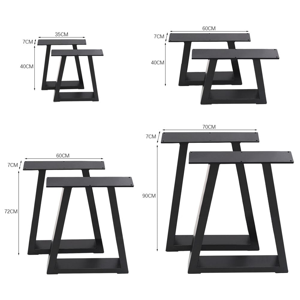 2 Pcs Industrial Metallic Table Legs for Home DIY Living and Home