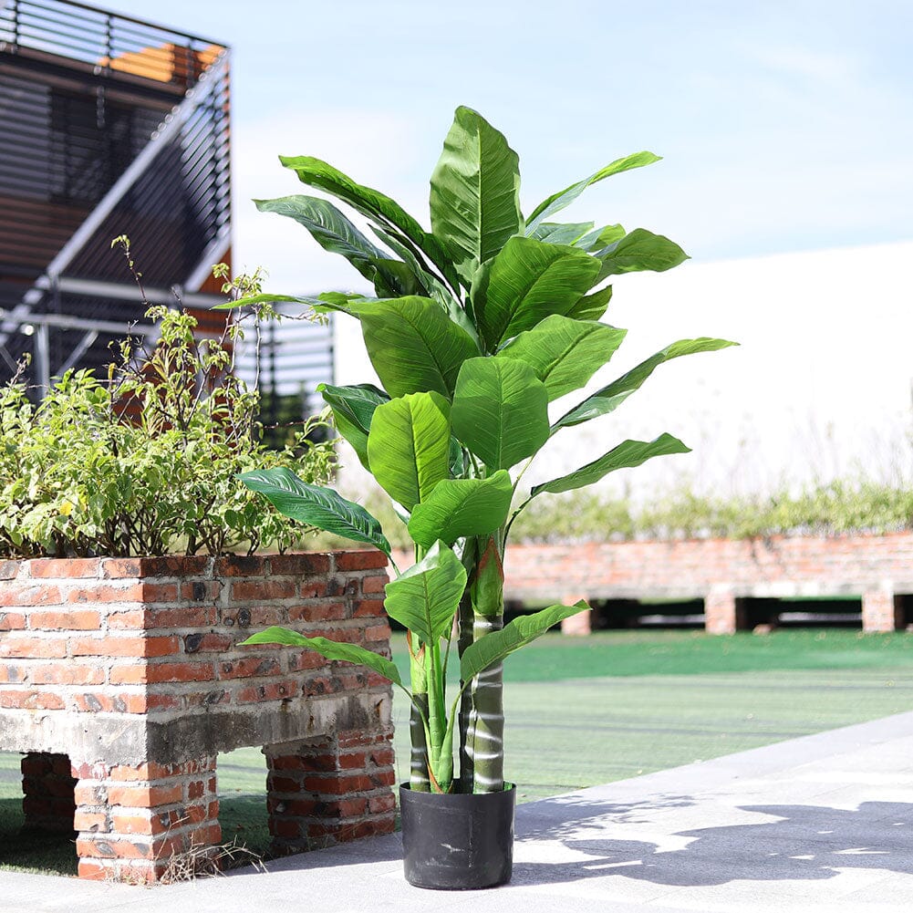 Artificial Tropical Plant with Plastic Flowerpot Home Artificial Plants Living and Home