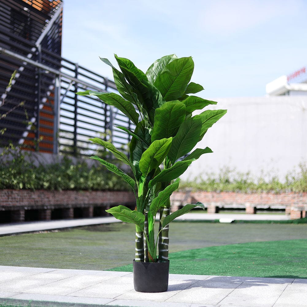 Artificial Tropical Plant with Plastic Flowerpot Home Artificial Plants Living and Home
