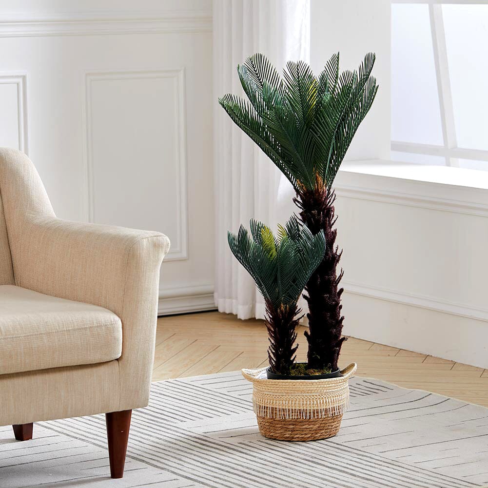 Artificial Double Cycas Decorative Plant in Planter Living and Home