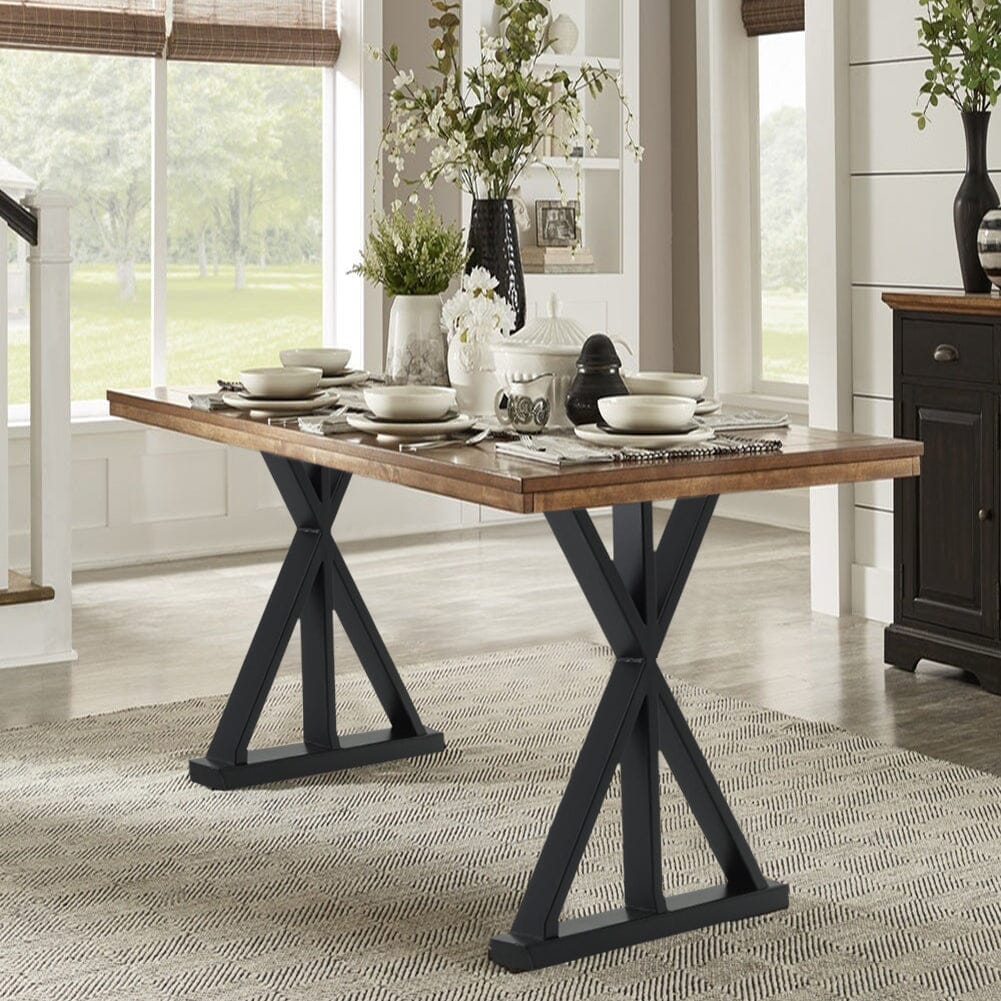 2 Pieces Black Metal Table Legs Heavy Duty Industrial Table Legs Living and Home 2 Pieces Black Metal Table Legs Heavy Duty Industrial Table Legs Living and Home