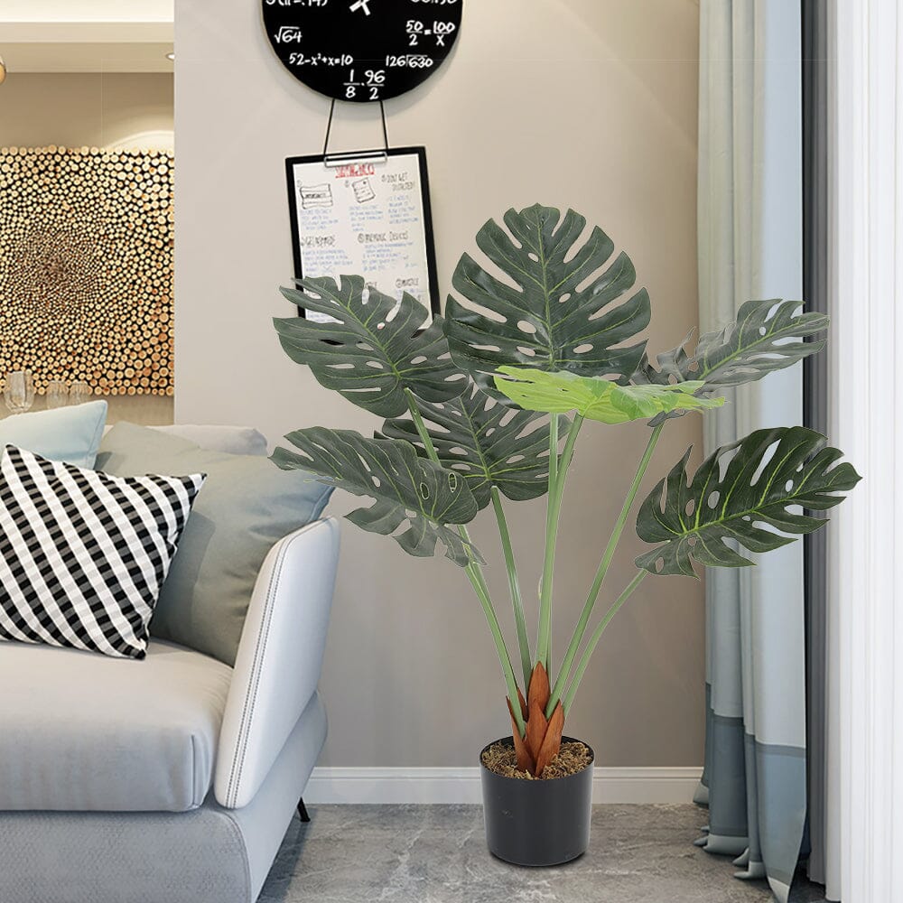 Artificial Tropical Monstera Tree Faux Plant in Pot Living and Home S