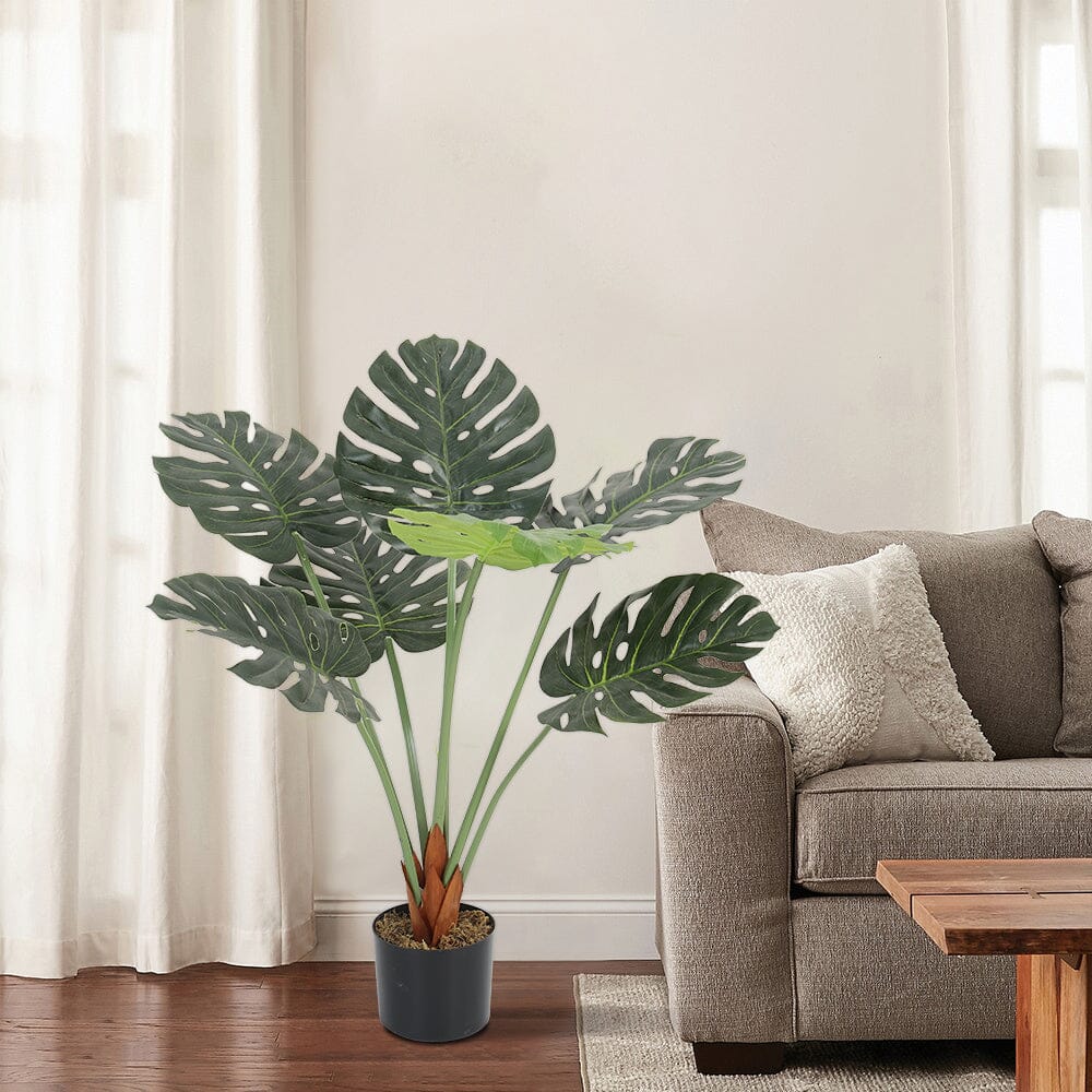 Artificial Tropical Monstera Tree Faux Plant in Pot Living and Home