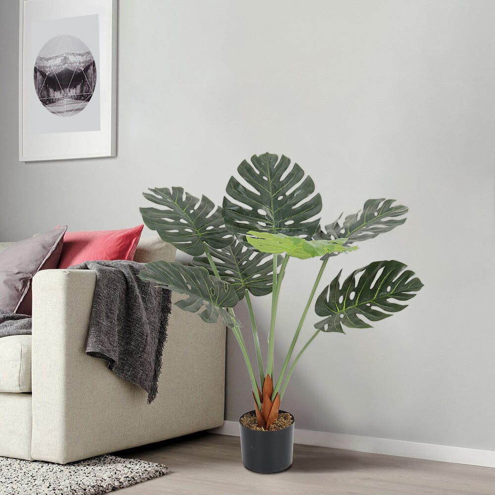 Artificial Tropical Monstera Tree Faux Plant in Pot Living and Home