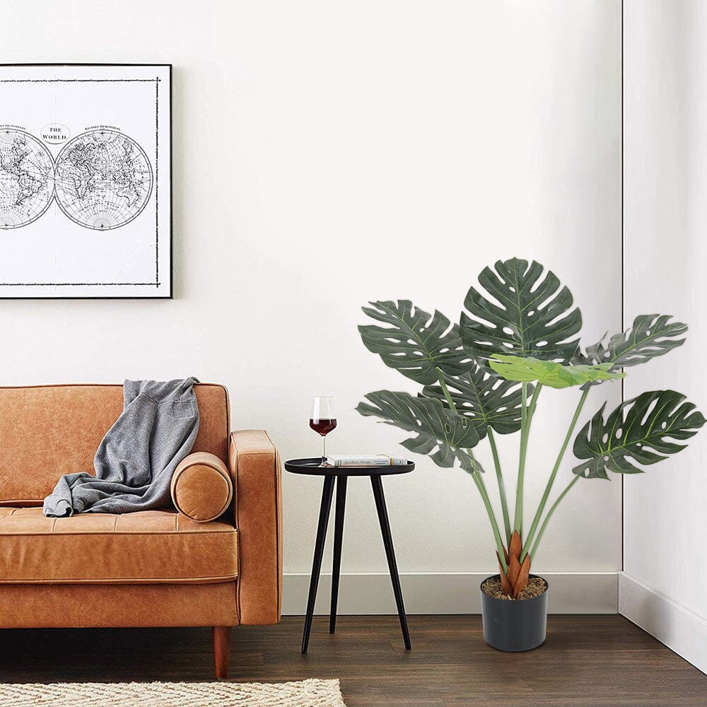 Artificial Tropical Monstera Tree Faux Plant in Pot Living and Home