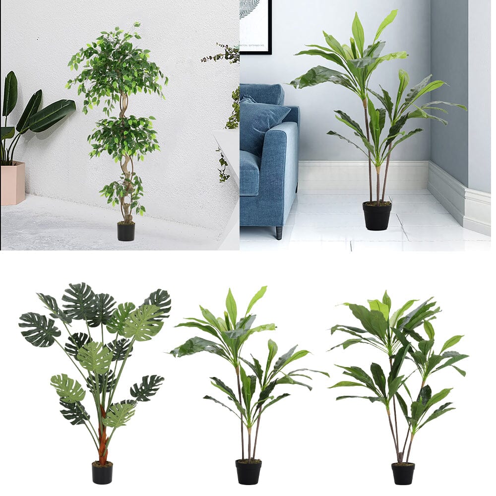 Artificial Tropical Monstera Tree Faux Plant in Pot Living and Home