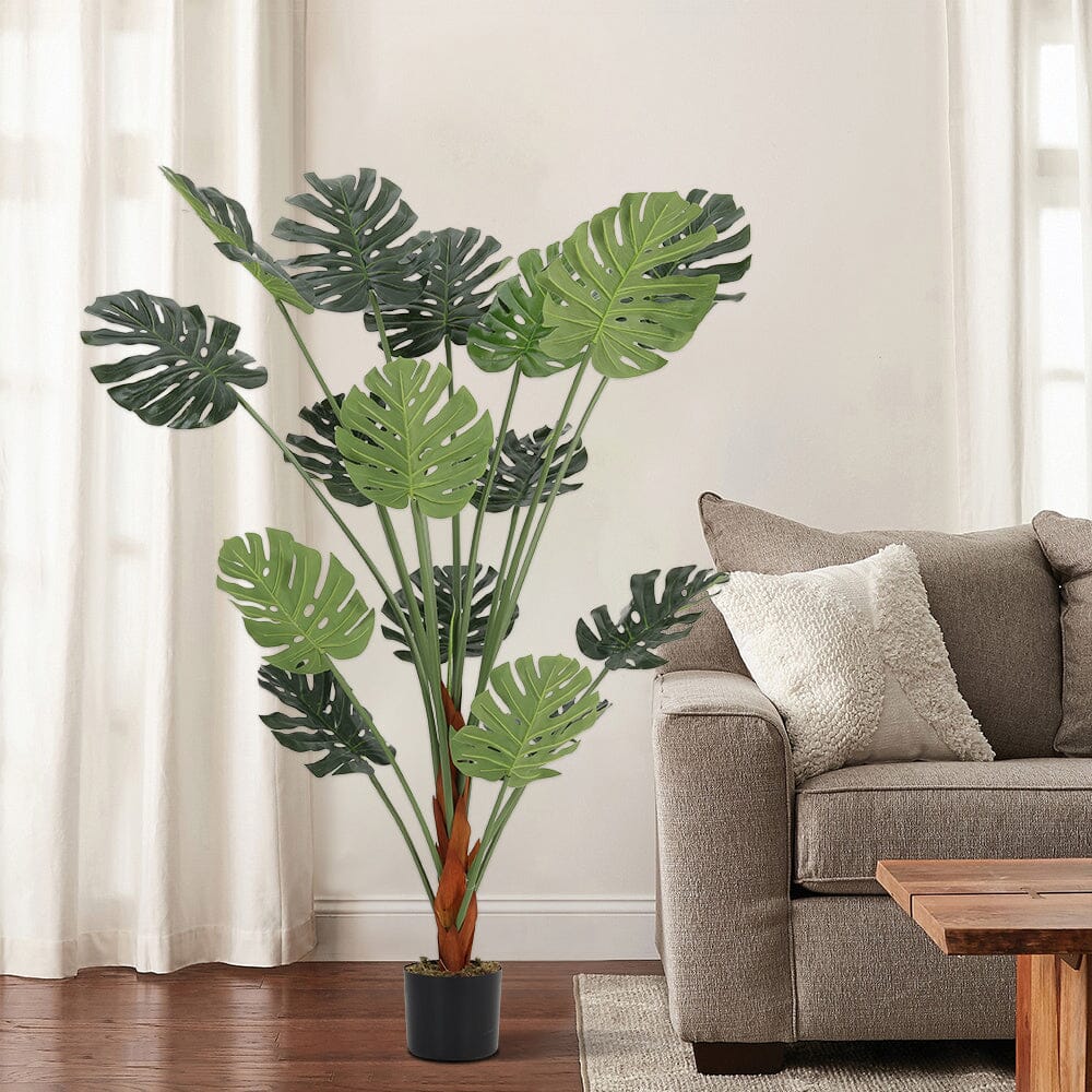 Artificial Tropical Monstera Tree Faux Plant in Pot Living and Home M