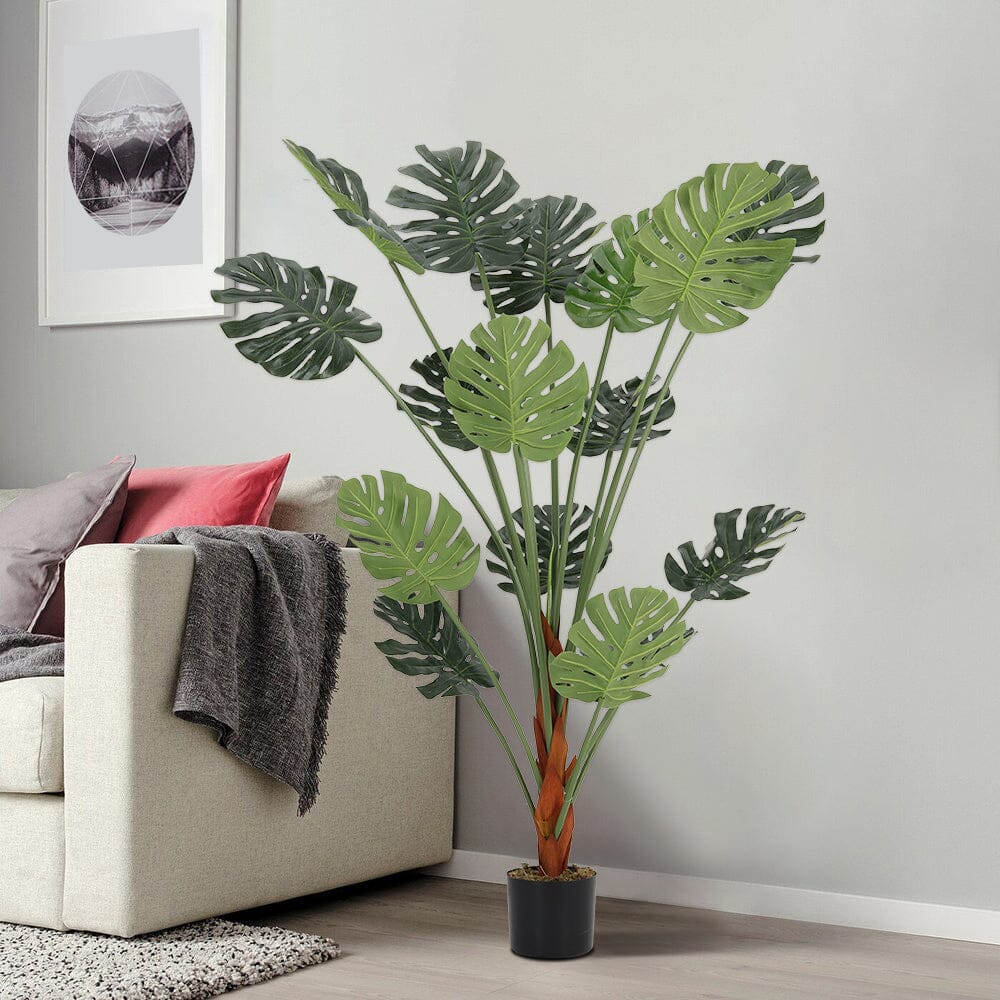 Artificial Tropical Monstera Tree Faux Plant in Pot Living and Home