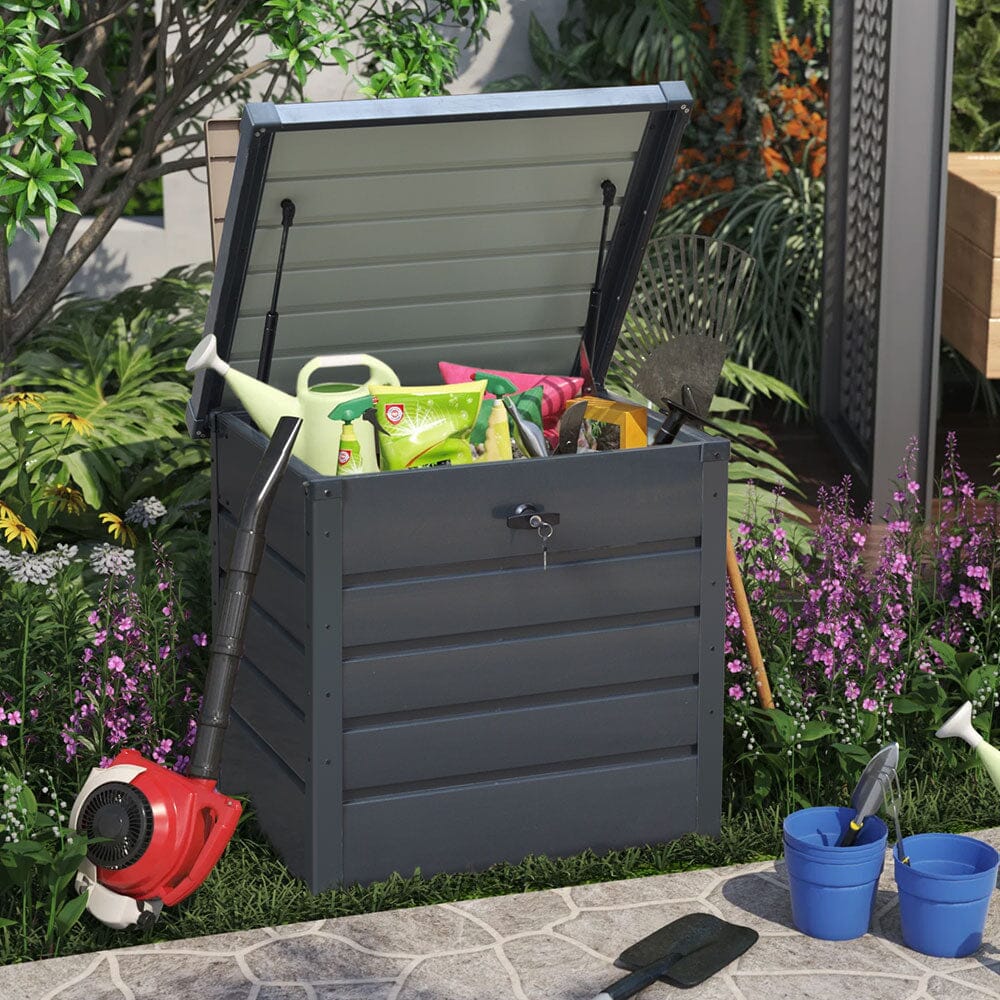 200L/600L Metal Outdoor Garden Storage Box Lockable Garden Storage Boxes Living and Home