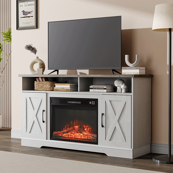 Tv stands with electric hot sale fireplaces in them