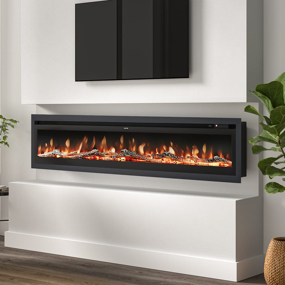 100 Inch Electric Fireplace with Remote 12 Flame Colours 1800W Living and Home