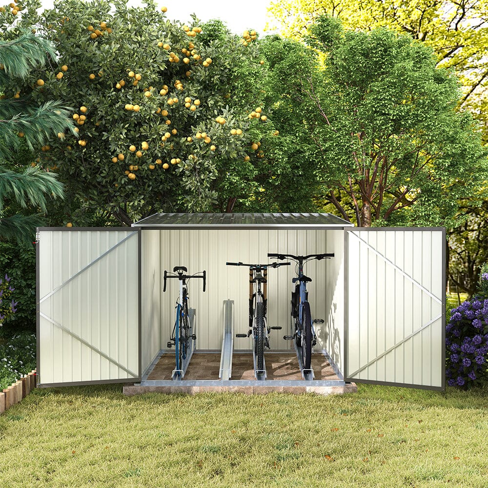 6×6FT Outdoor Lockable Bike Storage Shed Living and Home