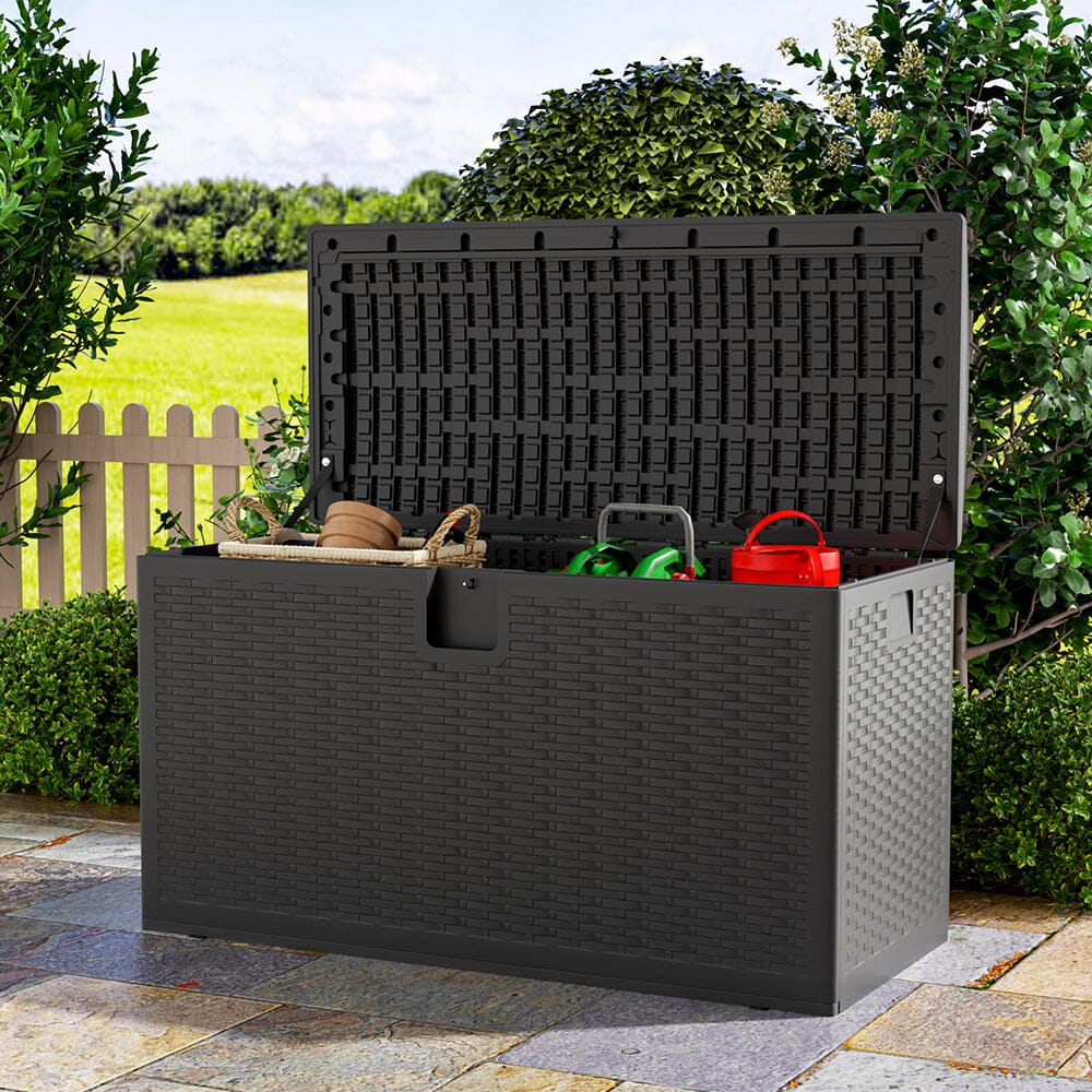 127cm W 99 Gallons Rattan Garden Storage Outdoor Deck Box Garden Storage Boxes Living and Home