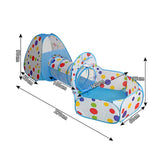 3-in-1 Play Tent Set for Kids Pop Up with Tunnel Ball Pit Playhouse Play Tents Living and Home 