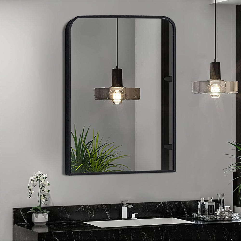 Contemporary Arched Bathroom Wall Mirror Bathroom Mirrors Living and Home 74cm W x 2.5cm D x 84cm H