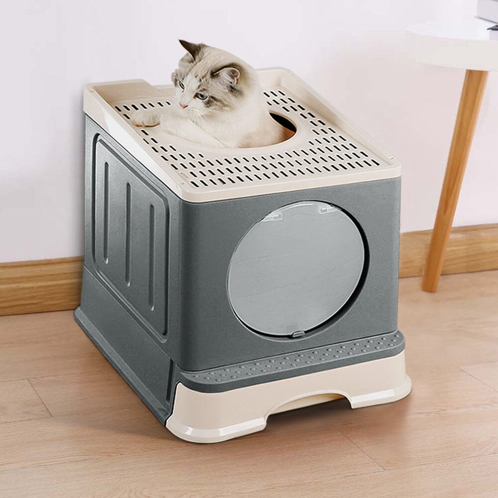 Full Enclosed Foldable Cat Litter Box – Living and Home