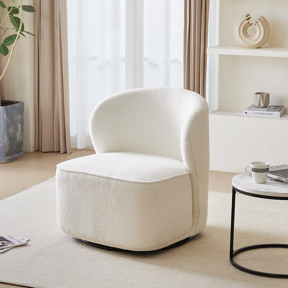 Chic Upholstered Swivel Chair Living and Home