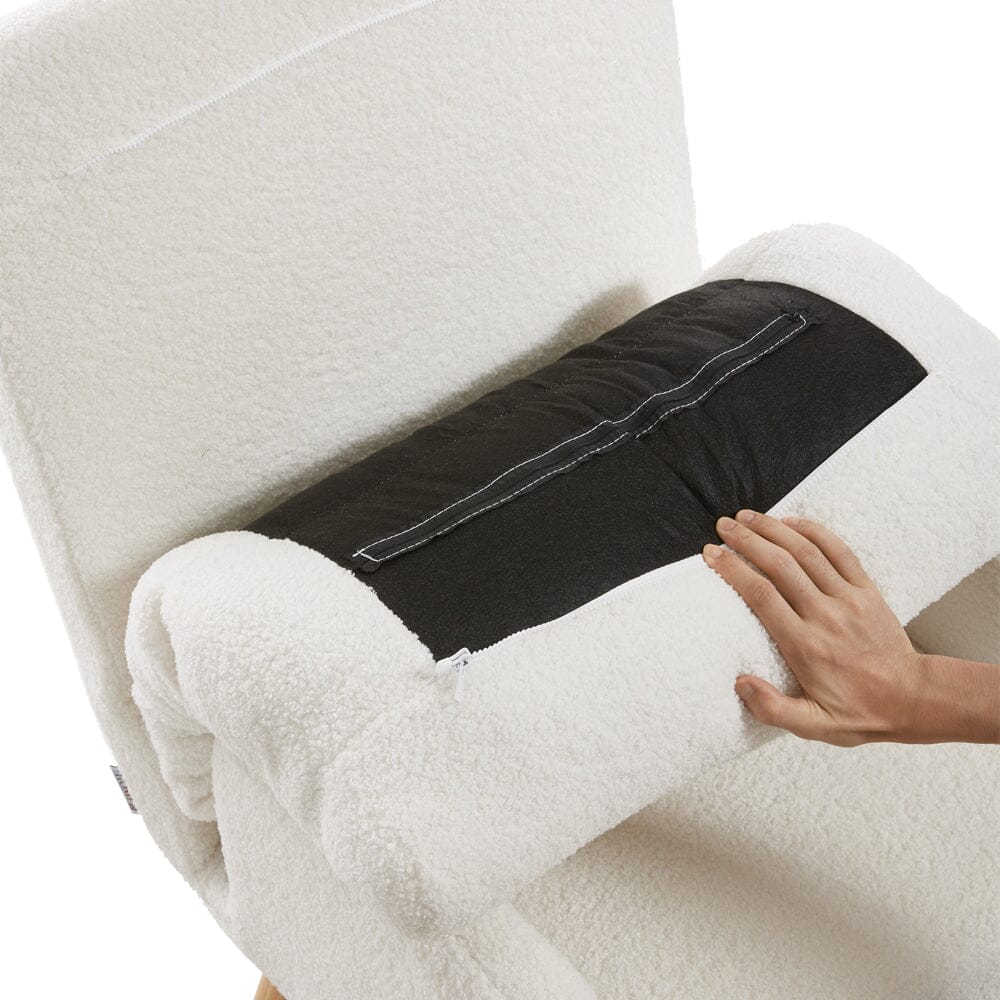 Wooden Legs Velvet Armchair Chair with Footrest Armchair Living and Home