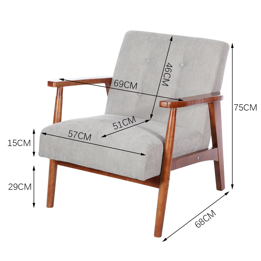 Wood Single Sofa Lounge Chair with Cushion Lounge Chairs Living and Home