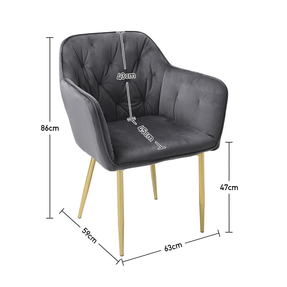 Stylish Gray Dining Chair with Gold Spray-Painted Legs and Velvet Upholstery Living and Home
