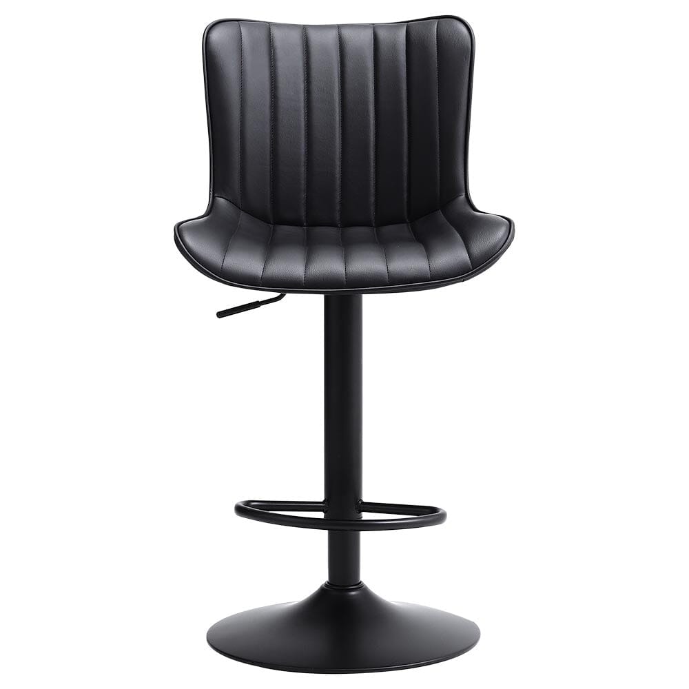 Set of 2 Bar Stools with Black Leather Swivel Adjustable Height Bar Stools Living and Home