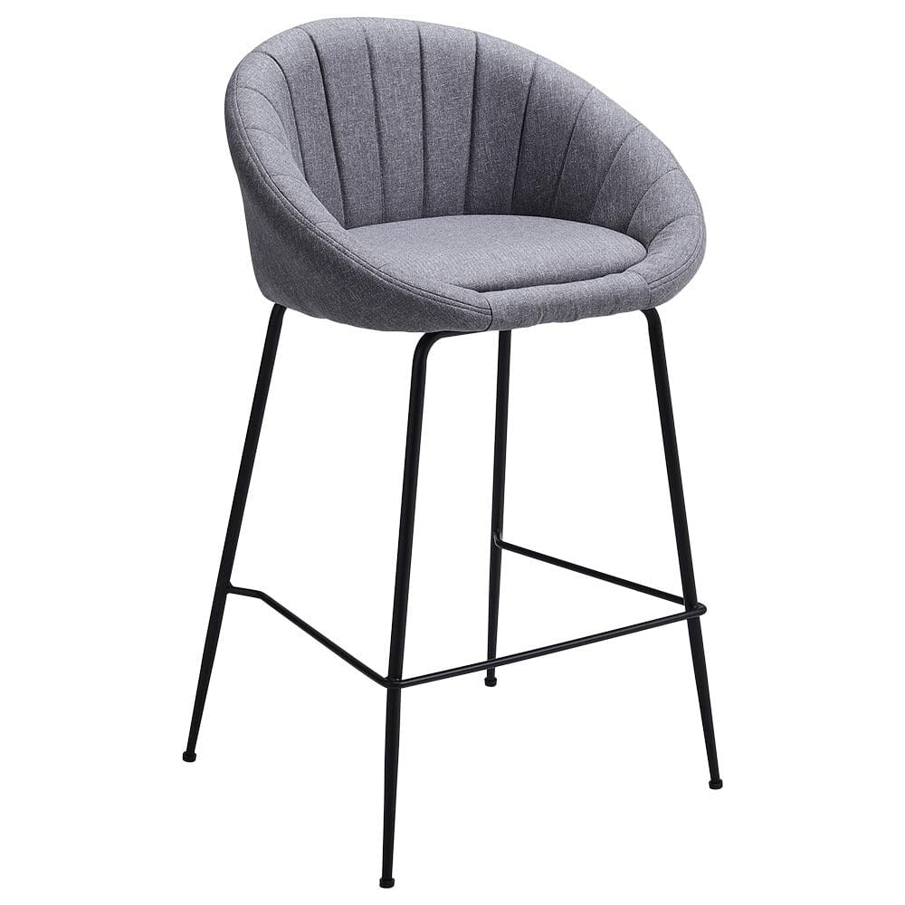 Grey Round Backrest Chair with Metal Legs Living and Home