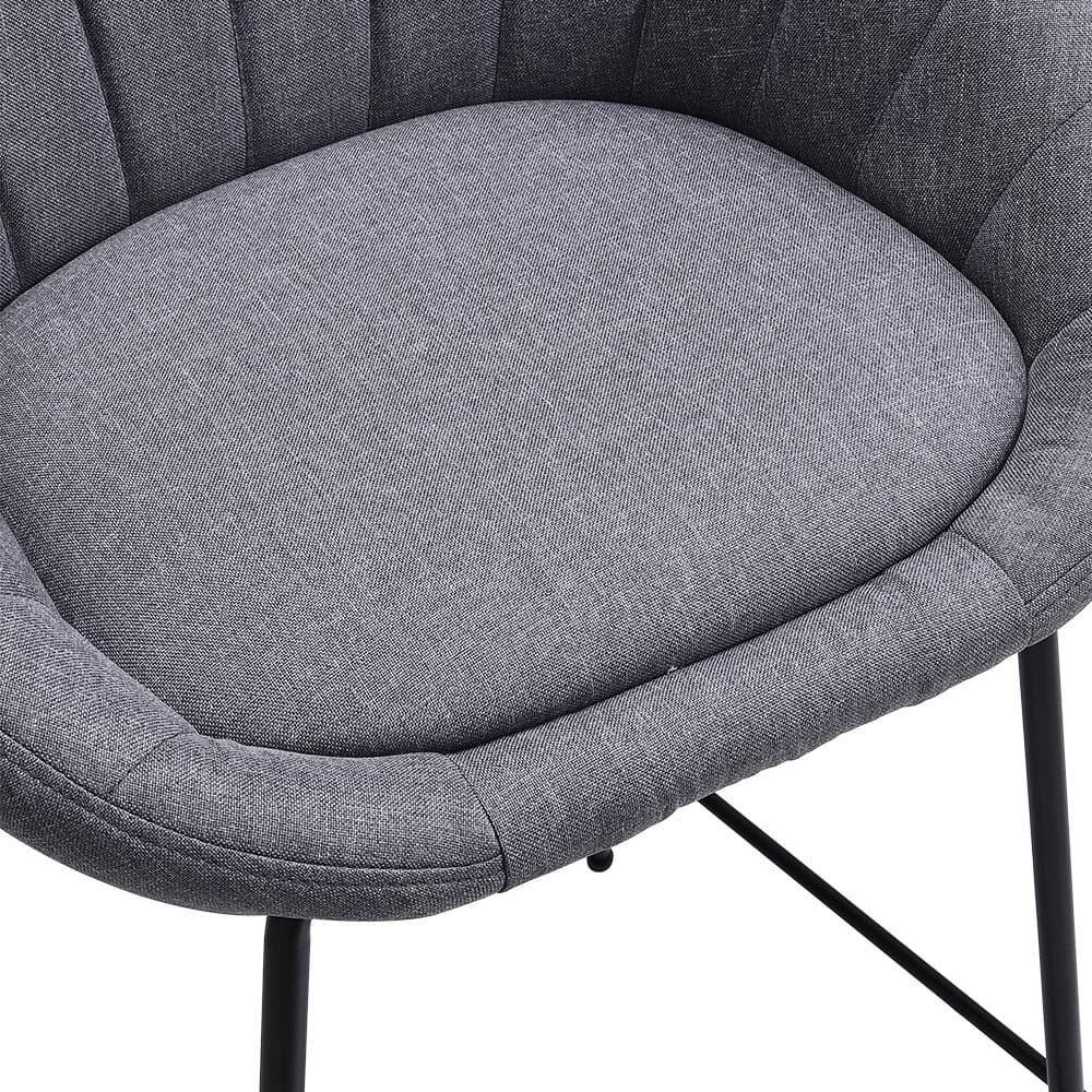Grey Round Backrest Chair with Metal Legs Living and Home