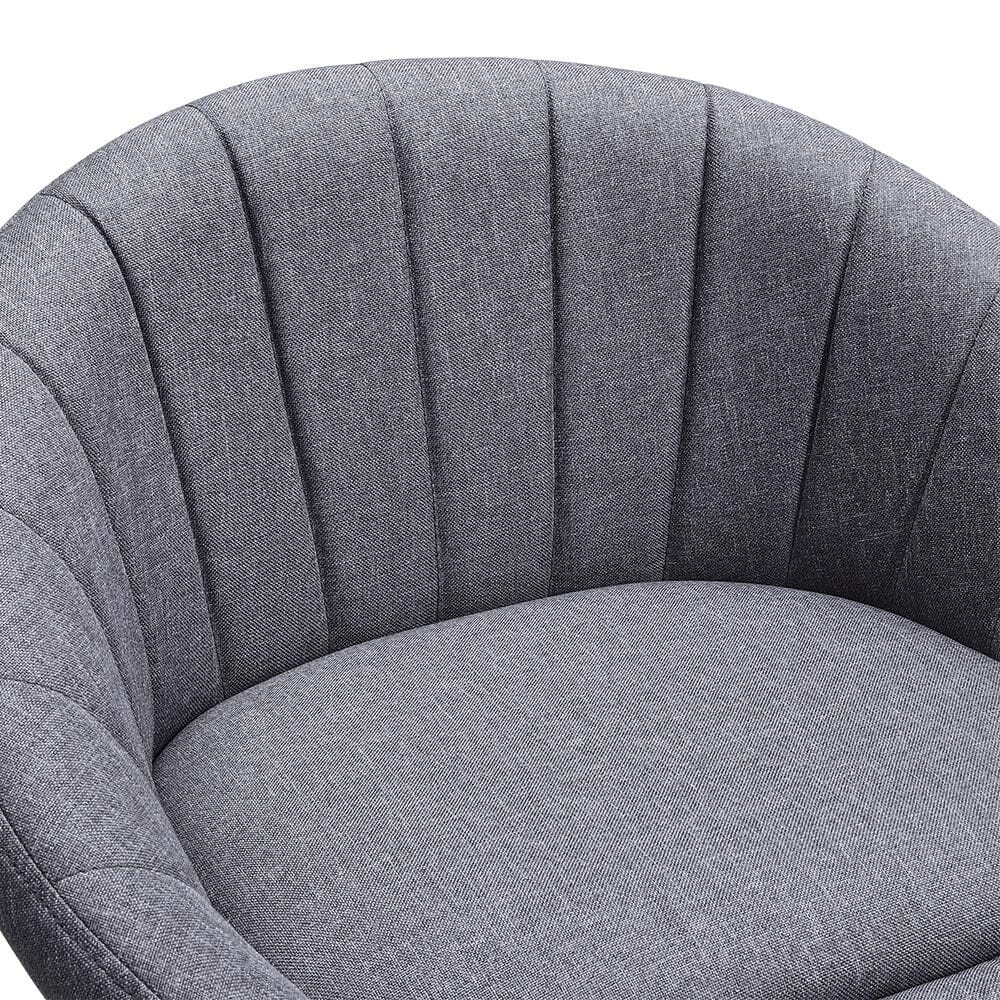 Grey Round Backrest Chair with Metal Legs Living and Home