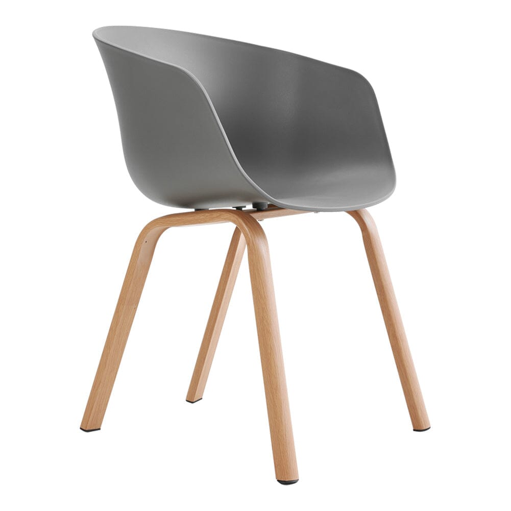 Modern Gray Plastic Chair with Heat Transfer-Printed Legs, Set of Four Living and Home