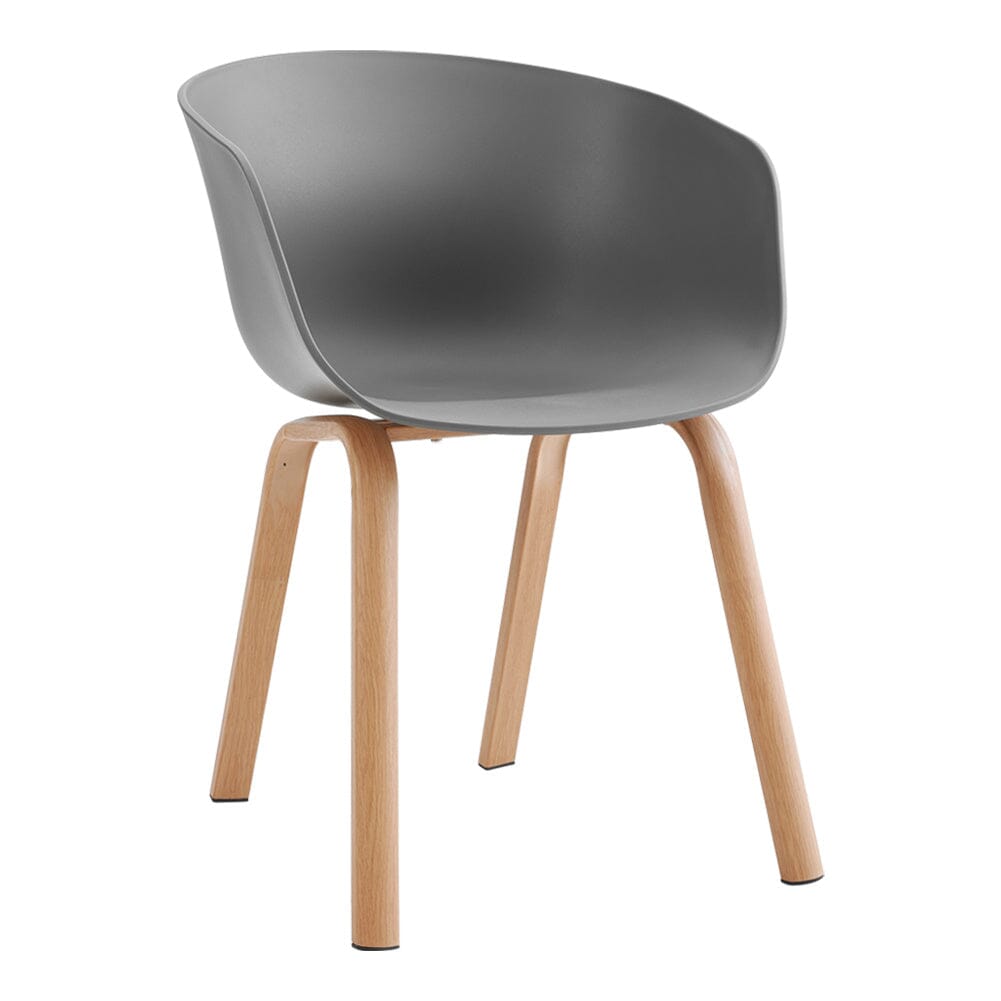 Modern Gray Plastic Chair with Heat Transfer-Printed Legs, Set of Four Living and Home