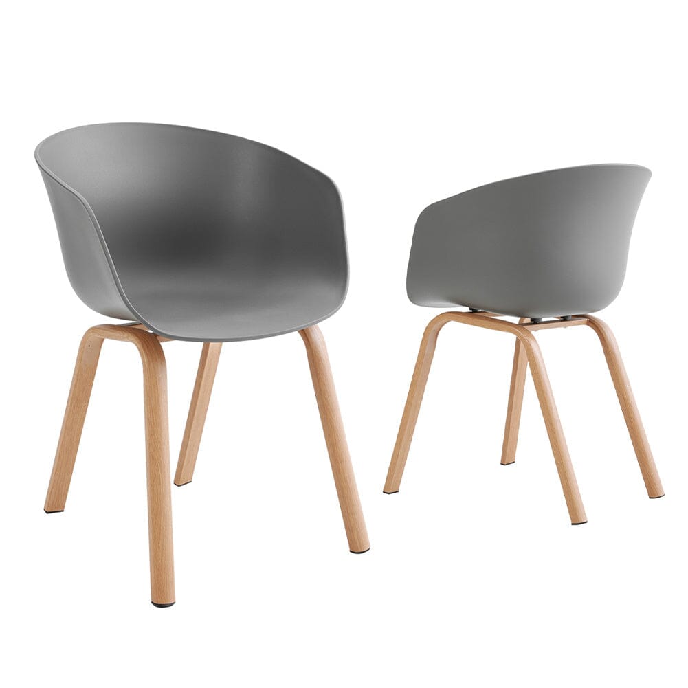 Modern Gray Plastic Chair with Heat Transfer-Printed Legs, Set of Four Living and Home
