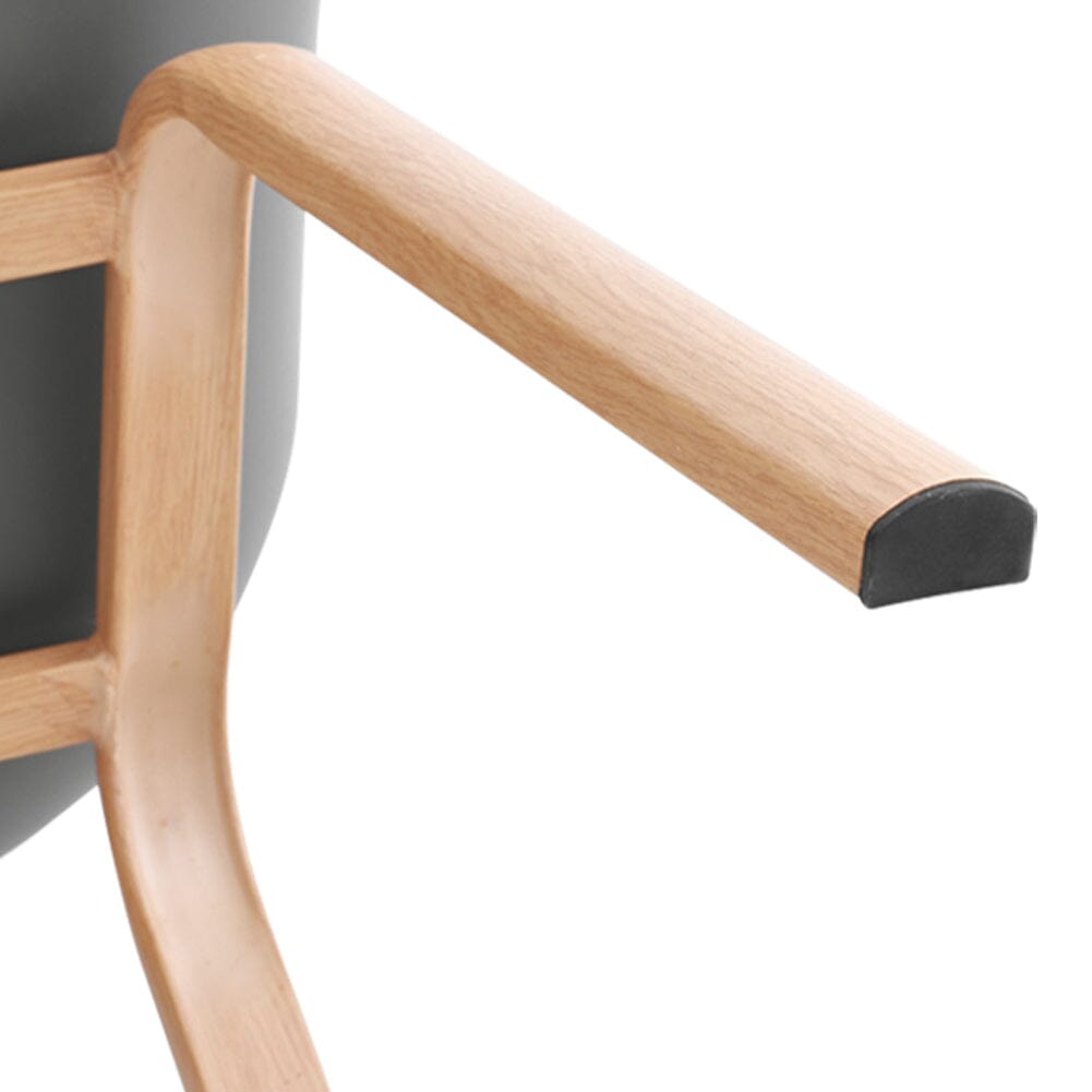 Modern Gray Plastic Chair with Heat Transfer-Printed Legs, Set of Four Living and Home