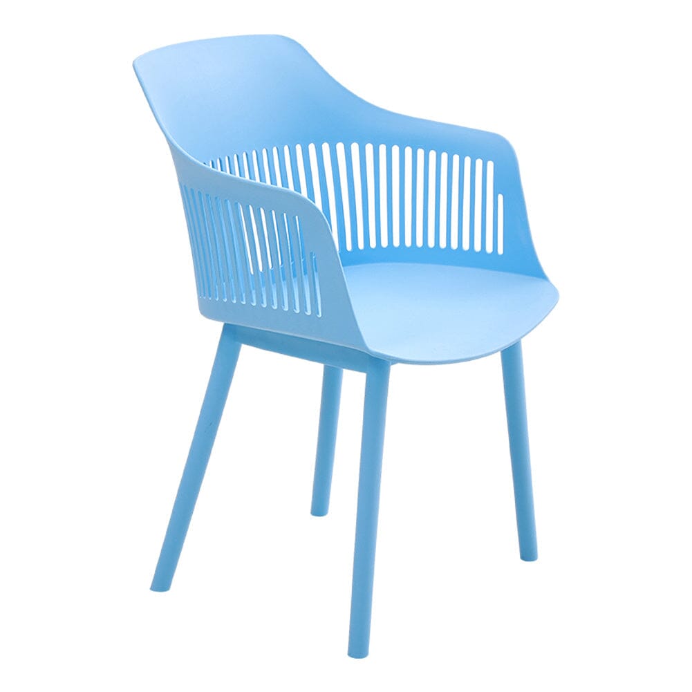 Vibrant Blue Plastic Chair, Set of Four, Durable and Lightweight Living and Home