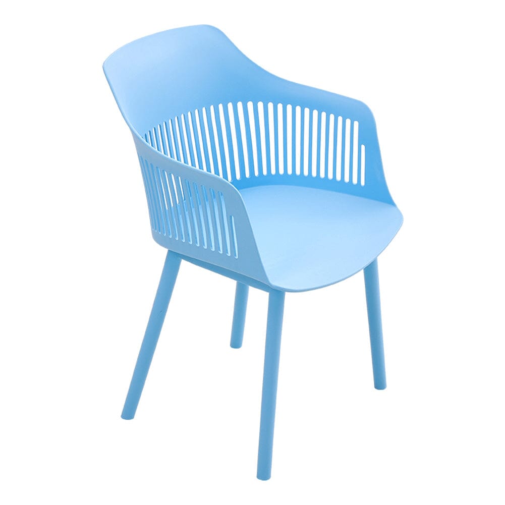 Vibrant Blue Plastic Chair, Set of Four, Durable and Lightweight Living and Home