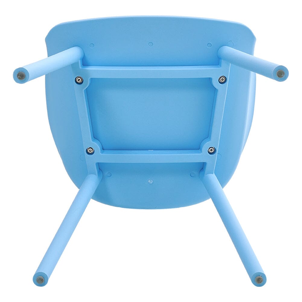 Vibrant Blue Plastic Chair, Set of Four, Durable and Lightweight Living and Home