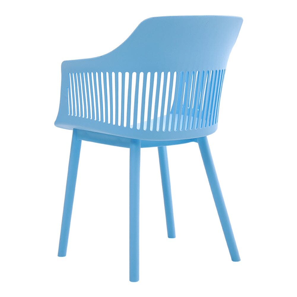 Vibrant Blue Plastic Chair, Set of Four, Durable and Lightweight Living and Home