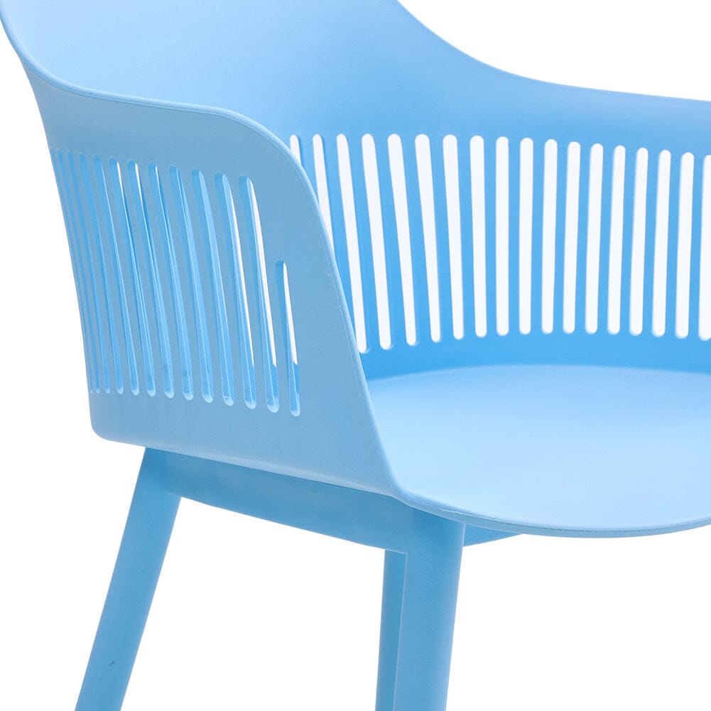 Vibrant Blue Plastic Chair, Set of Four, Durable and Lightweight Living and Home