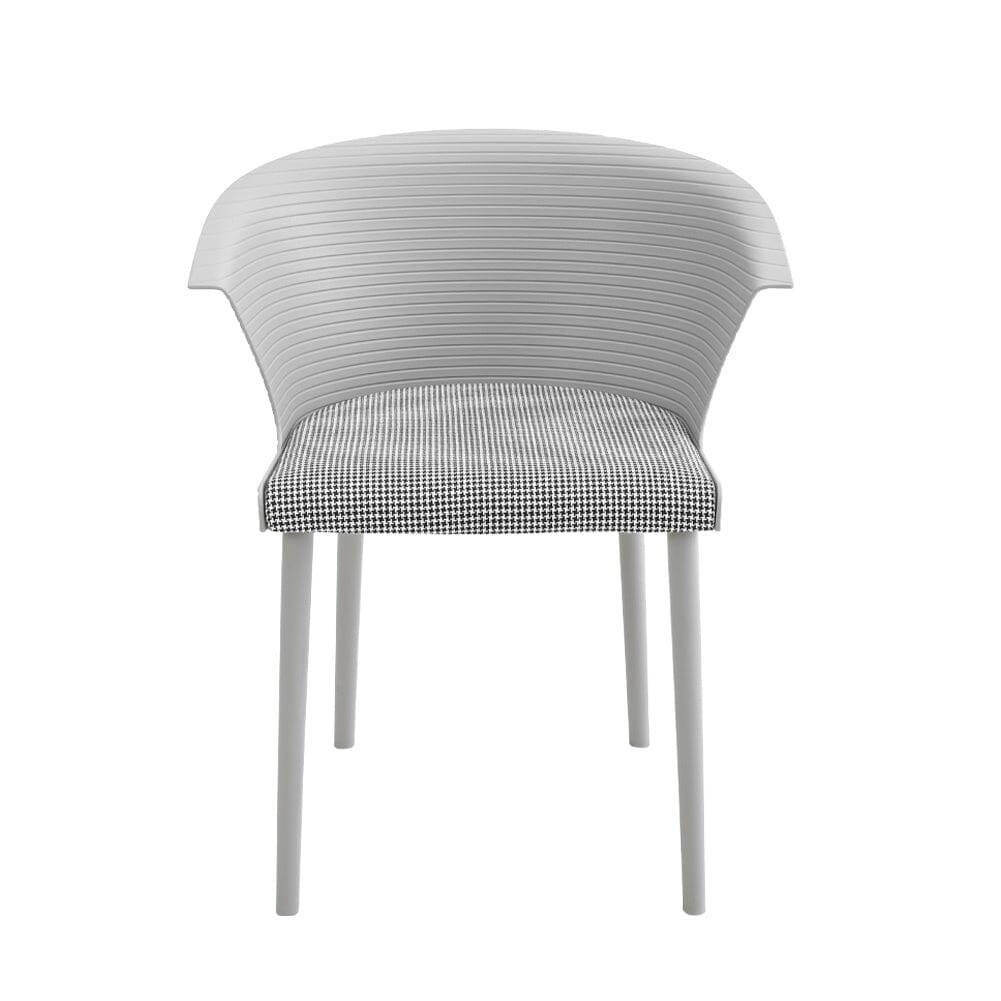 Modern Gray Plastic Chairs, Set of Four, Durable and Lightweight Living and Home