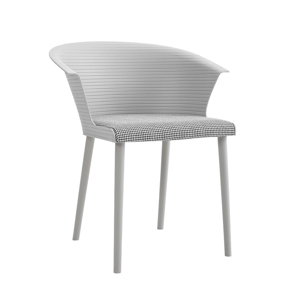 Modern Gray Plastic Chairs, Set of Four, Durable and Lightweight Living and Home