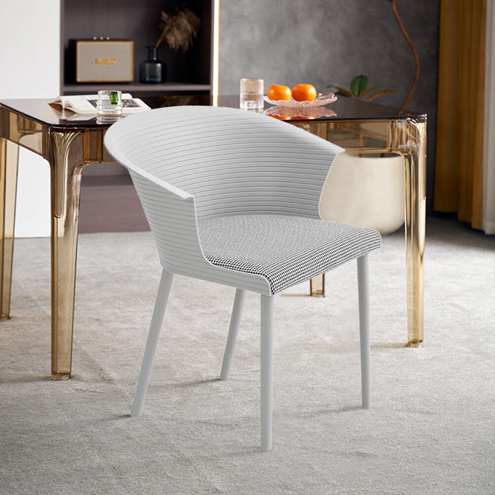 Modern Gray Plastic Chairs, Set of Four, Durable and Lightweight Living and Home Gray