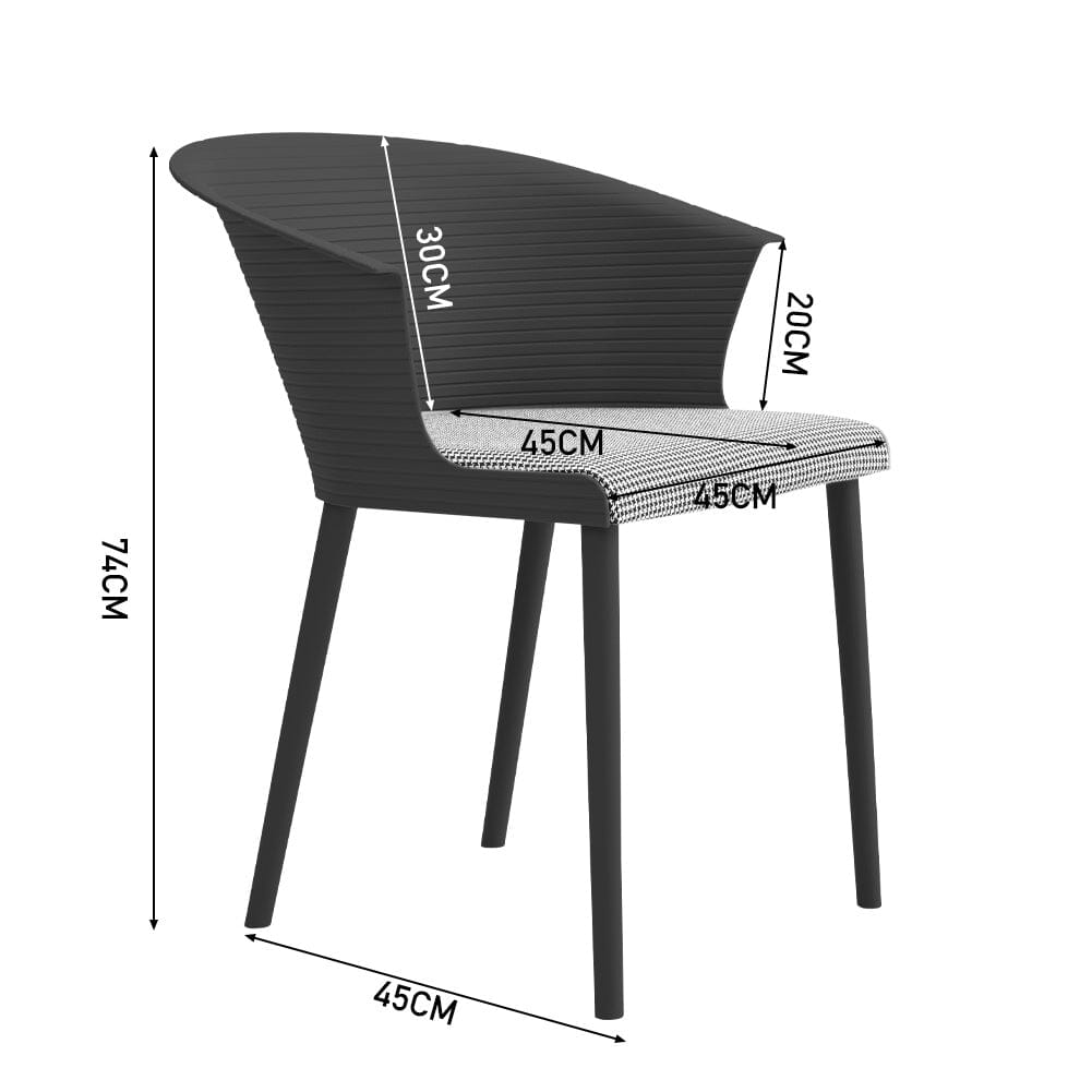 Modern Gray Plastic Chairs, Set of Four, Durable and Lightweight Living and Home