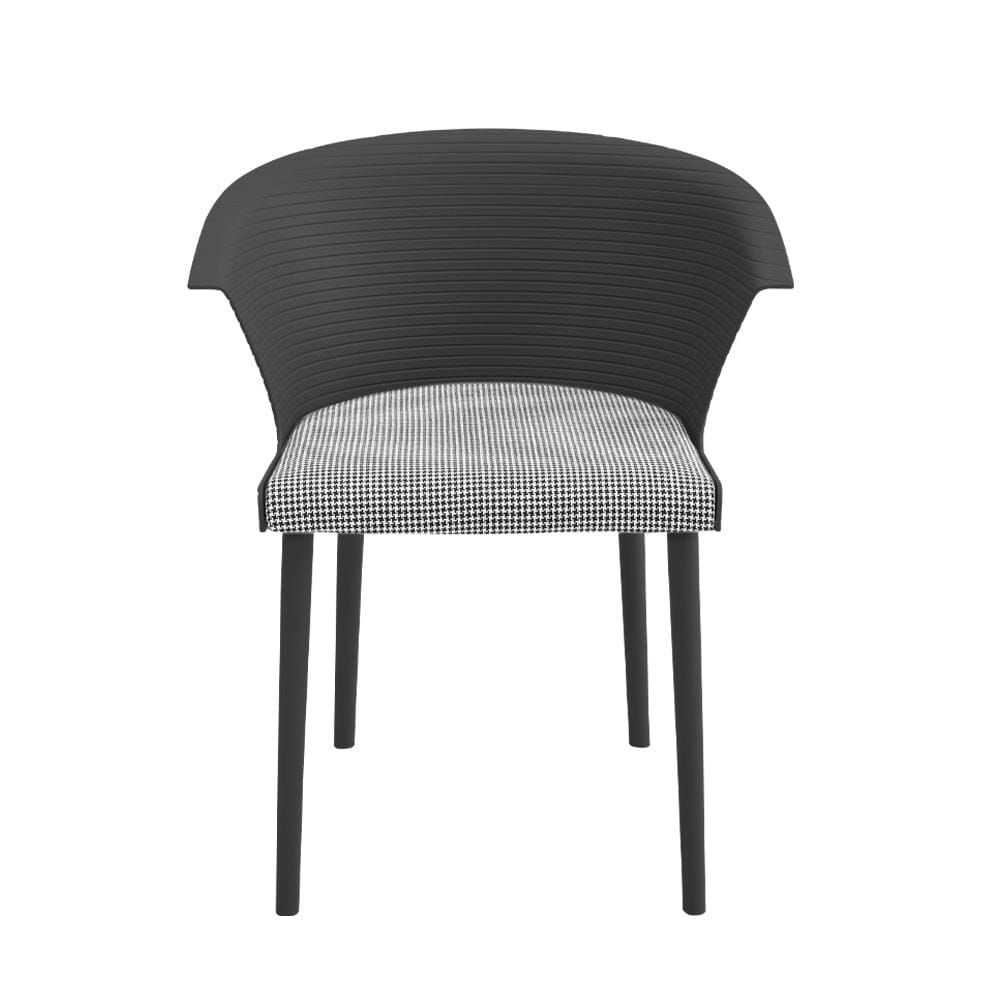 Modern Gray Plastic Chairs, Set of Four, Durable and Lightweight Living and Home