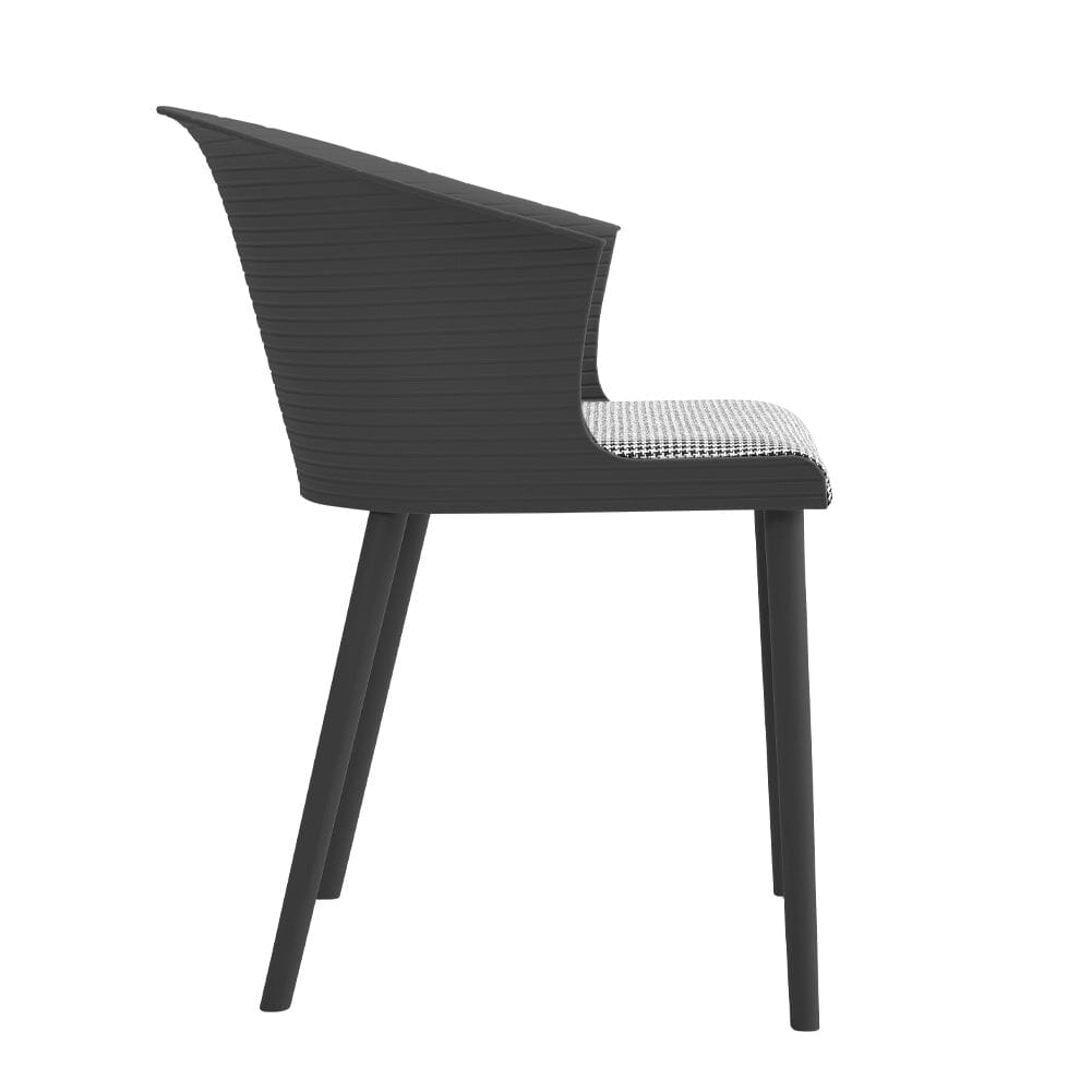 Modern Gray Plastic Chairs, Set of Four, Durable and Lightweight Living and Home