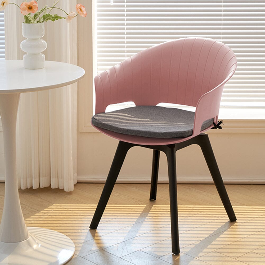 Versatile Gray Swivel Plastic Chairs, Set of Four, Durable and Lightweight Living and Home Pink