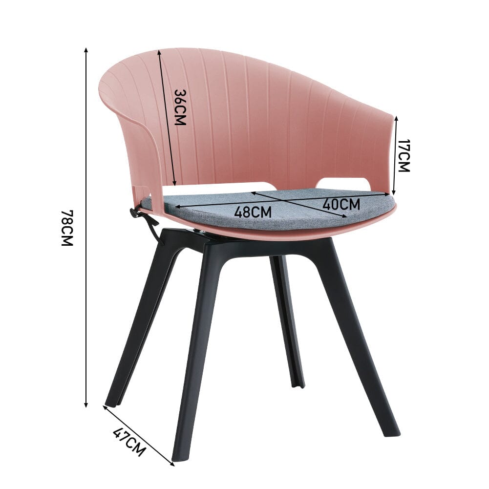 Versatile Gray Swivel Plastic Chairs, Set of Four, Durable and Lightweight Living and Home